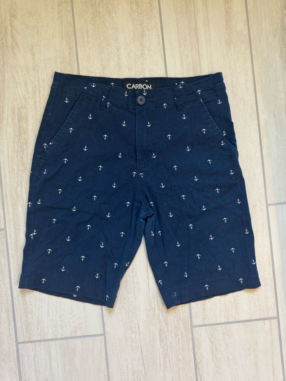 Carbon Navy Blue Anchor-Print Boys' Shorts